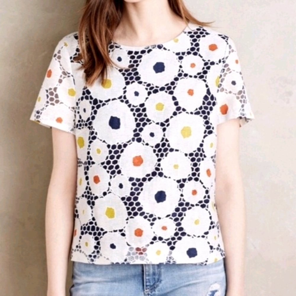 Anthropologie Daisy Dot Midi Top
